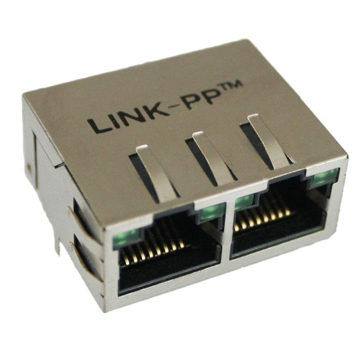 1-6610005-5 | 1X2 RJ45 Connector with 1000 Base-T Integrated Magnetics 4