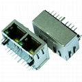 HFJ12-1G01ER-L12RL 1X2 8P8C RJ45 Connector with Gigabit Transformer