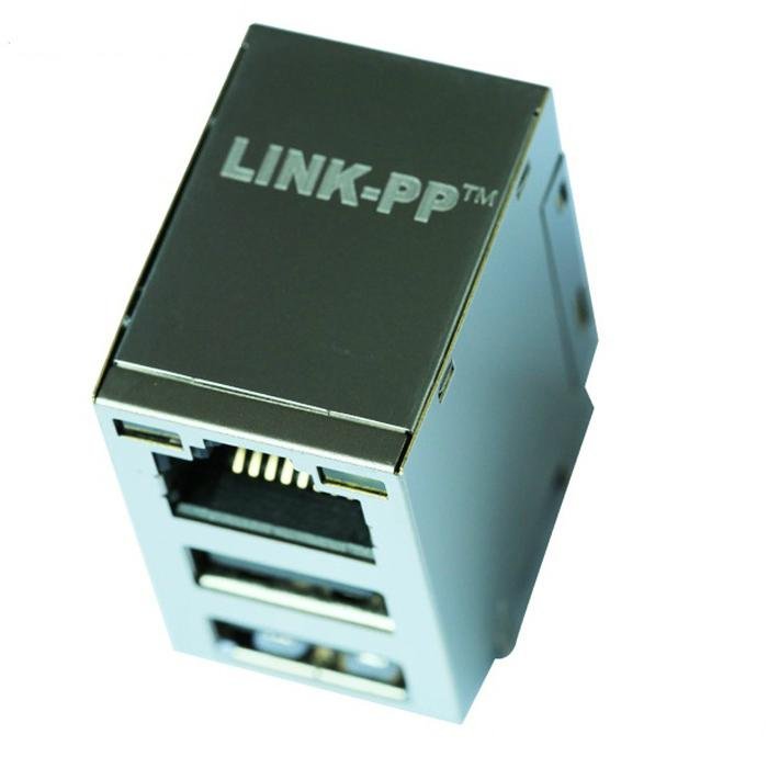 08C2-1X1T-03 | RJ45 Connector with 10/100M Integrated Magnetics With Dual USB 5