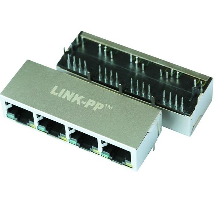 HR931402AE 4 Port RJ45 Integrated Module With Leds