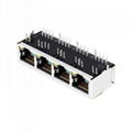 HR931402AE Tab Down 4 Port RJ45 Integrated Module With Leds