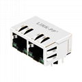 JX80-0019NL 10/100 Base-TX 1X2 Port RJ45 Magjack Connectors With LEDs