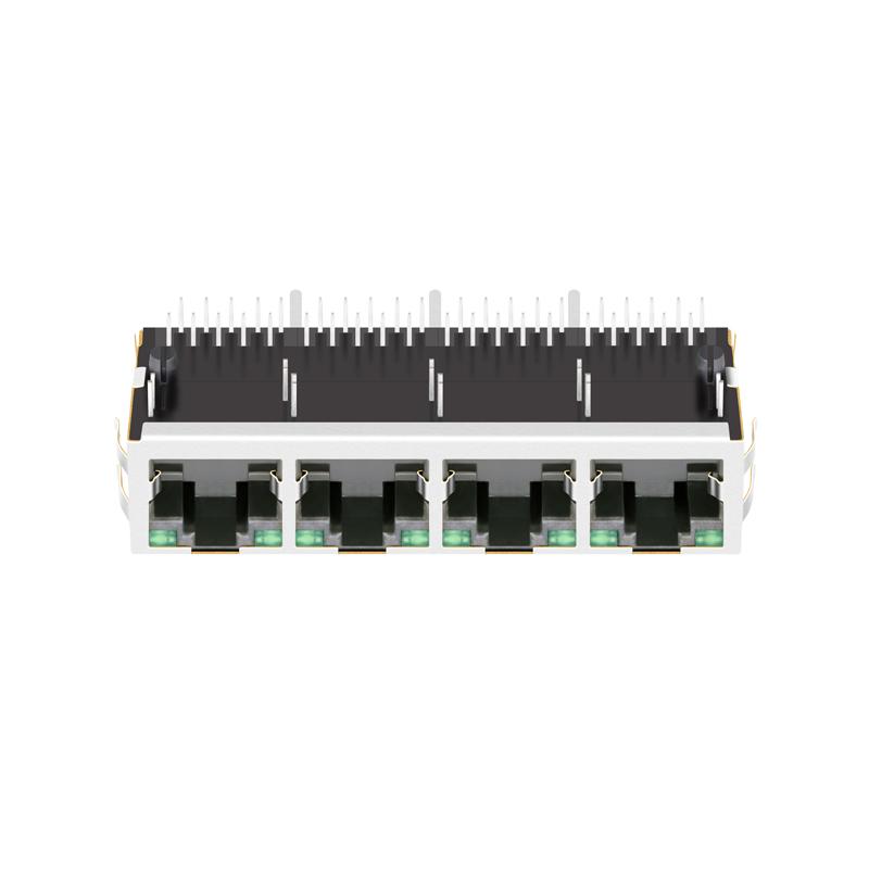 XRJH-04F-5-H6N-1A0-NJ7 1X4 RJ45 Modular Jack with Gigabit Integrated Magnetics 3