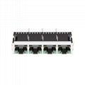 XRJH-04F-5-H6N-1A0-NJ7 1X4 RJ45 Modular Jack with Gigabit Integrated Magnetics