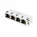 XRJH-04F-5-H6N-1A0-NJ7 1X4 RJ45 Modular Jack with Gigabit Integrated Magnetics