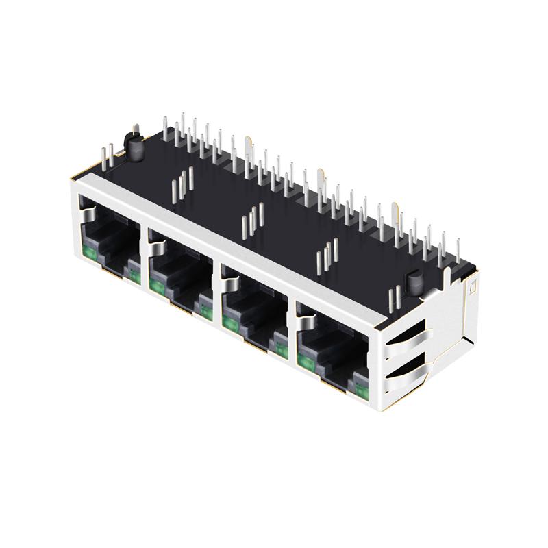 XRJH-04F-5-H6N-1A0-NJ7 1X4 RJ45 Modular Jack with Gigabit Integrated Magnetics 2