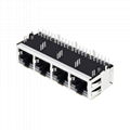 JG0-0098NL | Pulse 1X4 RJ45 Connector with 1000 Base-T Integrated Magnetics