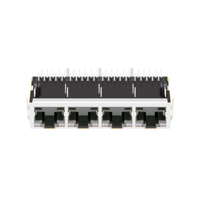 RTC-1S4AAK1A(XA) 1X4 RJ45 Modular Connector with 1000 Base-T Integrated Magnetic 2