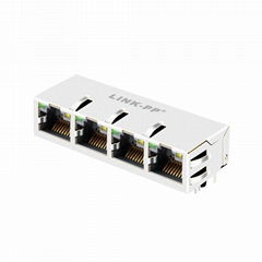 64F-1303GYD2NL | 1X4 RJ45 Modules Connector with 1000 Base-T Integrated Magnetic