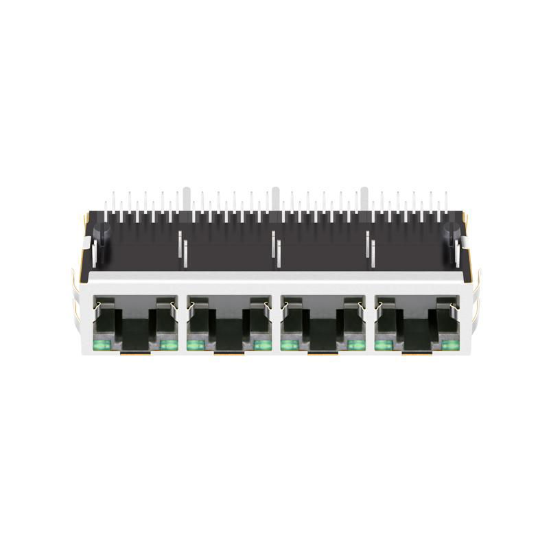 XFG1-IB1OOJM-CLxu4MS | 1X4 RJ45 Connectors with 1000 Base-T Integrated Magnetics 2