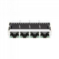 XFG1-IB1OOJM-CLxu4MS - 1X4 RJ45 Connectors with 1000 Base-T Integrated Magnetics