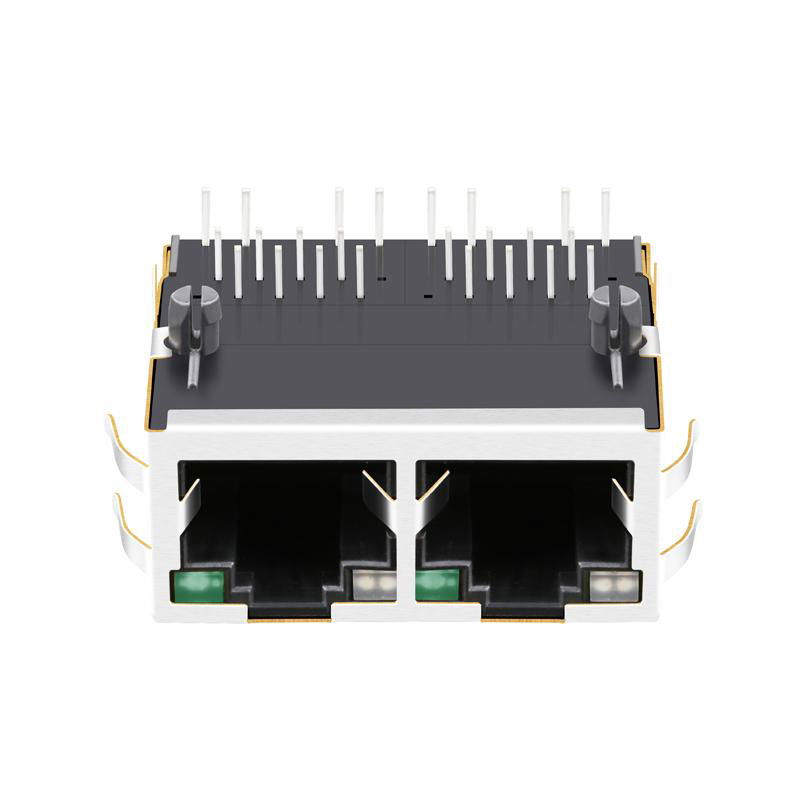 1-6610005-5 | 1X2 RJ45 Connector with 1000 Base-T Integrated Magnetics 3