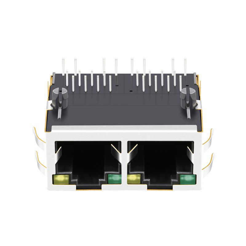 HR911261C | 1X2 RJ45 Modular Connector with 1000 Base-T Integrated Magnetics 2