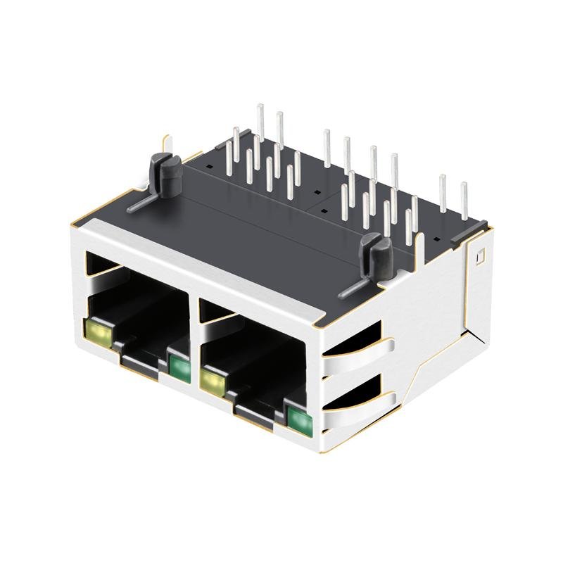 HR911261C | 1X2 RJ45 Modular Connector with 1000 Base-T Integrated Magnetics 3