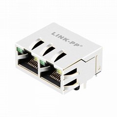 HR911261C | 1X2 RJ45 Modular Connector with 1000 Base-T Integrated Magnetics