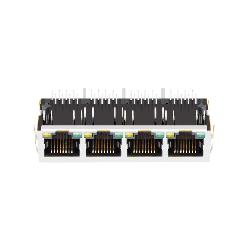 SI-60096-F 10/100 Base-T 4 Port RJ45 MagJack Integrated Connector Modules 2