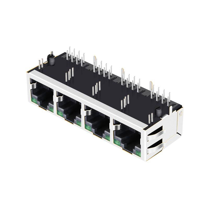 RTC-1CFGAD1A 1X4 RJ45 Connector with 10/100 Base-T Integrated Magnetics 3