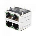 0879-2G2R-Y4 | 2X2 RJ45 Modular Jack with 1000 Base-T Integrated Magnetics 3