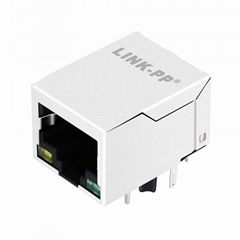 HY911137A | RJ-45 Connector with 90 Degree with 1000 Base-T Integrated Magnetics