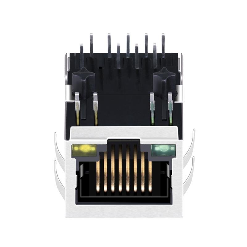 RJ-101G50E | Shielded 1x1 Port Ethernet RJ45 Jack Connector 3