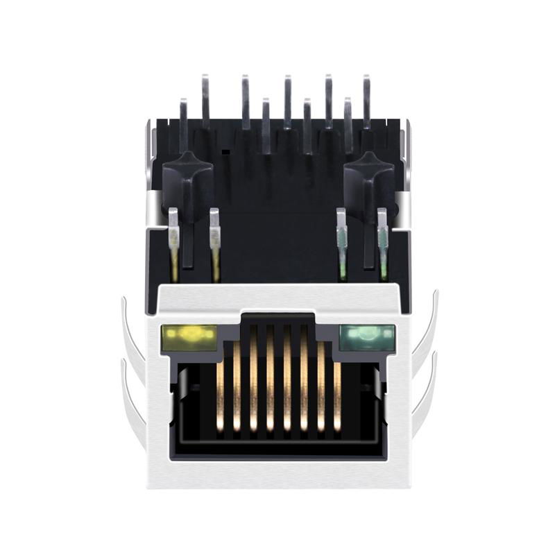 48F-01GYD2P2NL | Single Port Shielded RJ45 Plug Connector with Transformer 3