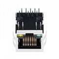 48F-01GYD2P2NL | Single Port Shielded RJ45 Plug Connector with Transformer 3