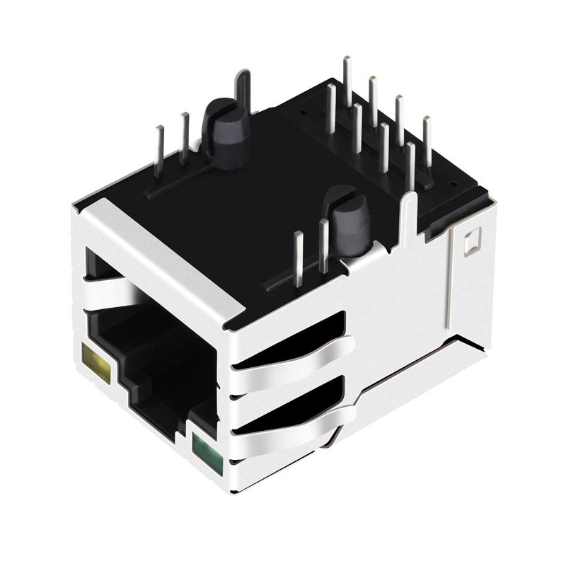 J1B321ZDD-V0 Single Port RJ45 Modular Jack with led light 5