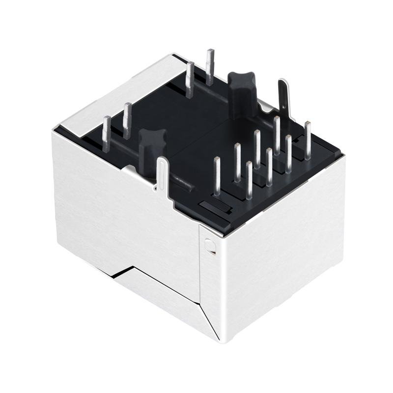LF1S028-XX RJ45 Connector Shielded with 90 degree Magnetics 2