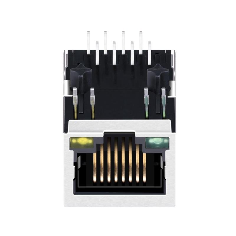 LF1S028-XX RJ45 Connector Shielded with 90 degree Magnetics 3