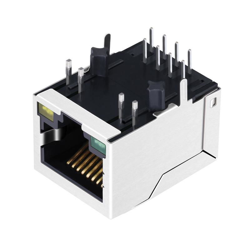 LF1S028-XX RJ45 Connector Shielded with 90 degree Magnetics 5