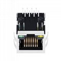 SK02-111008VNL Single Port RJ45 LED Connector with Integrated Magnetics