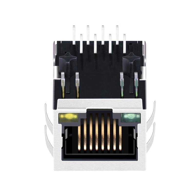 SI-60120-F 1x1 Port Ethernet RJ45 Jack with 10/100 Base-T Integrated Magnetics 3