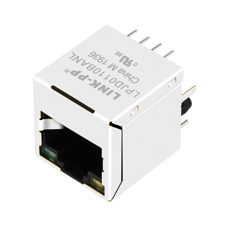 HY951180A Vertical RJ45 Connector with 10/100 Base-T Integrated Magnetics 4