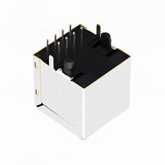 KHU1S041F3 LF Vertical RJ45 Jacks with 10/100 Base-T Integrated Magnetics