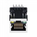 13F-64GYDPNW2NL Single Port RJ45 Magjack with LED Light