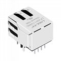 RJ-005B 10/100 Base-T 1X1 Port RJ45 Female Connector with Magnetics