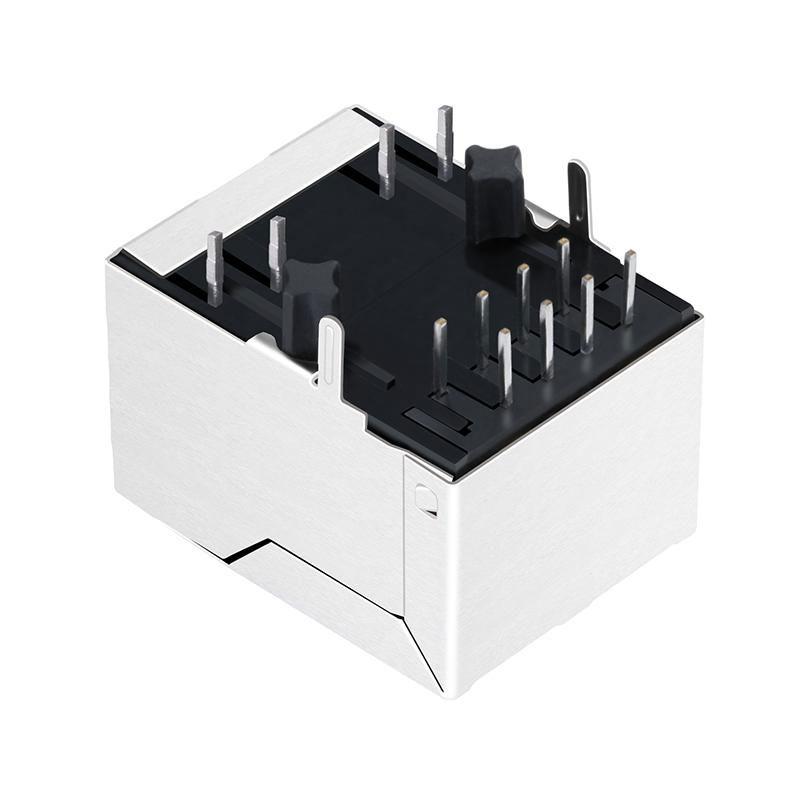 J00-0063NL 10/100 Base-TX 1x1 Port Tab-Down RJ45 Integrated Magnetics Connector 4