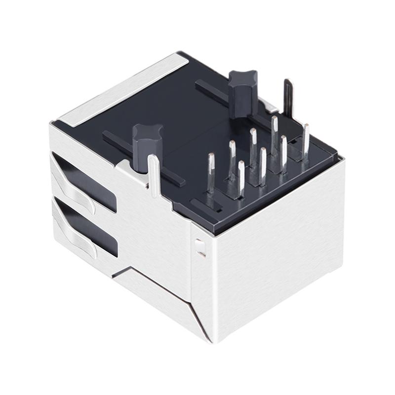 HFJ11-2450 / HFJ11-2450E 1X1 RJ45 Magnetics Connector With LED Light 5