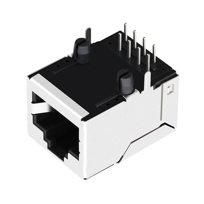46F-1207NDNW3NL 1X1 RJ45 8 Pin Female Connector With Magnetics 5