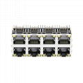 0833-2X4R-56-F 2X4 ports 10/100 Base-T Stacked RJ45 Magjack Connector 5