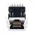 Single Port RJ45 Female Connector with 10/100/1000 Base-T Integrated Magnetics,  2