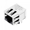 Single Port RJ45 Female Connector with 10/100/1000 Base-T Integrated Magnetics,  4