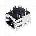 Single Port RJ45 Female Connector with 10/100/1000 Base-T Integrated Magnetics, 