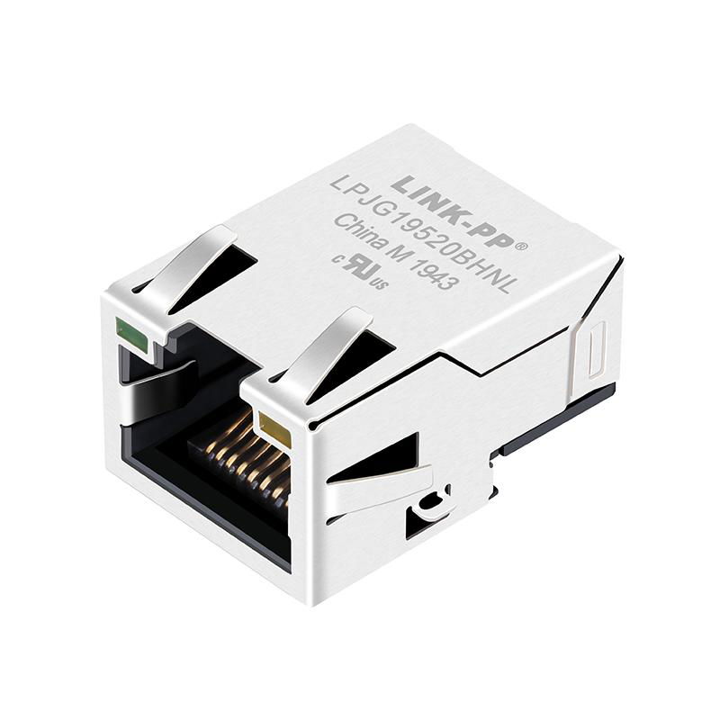 SMT RJ45 Connector 1x1Port Tab Up With 10/100/1000 Base-T Magnetic Jack