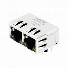 J8064D628ANL 1x2 port RJ45 Connector With Gigabit Integrated Magnetics