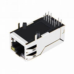0826-1X1T-43-F 1000 Base-T 1X1 Port RJ45 Connector with Magnetics