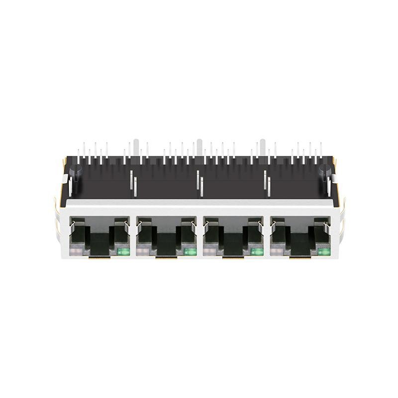 JG0-0032NL 1X4 RJ45 Connector with 10/100 Base-T Integrated Magnetics & PoE 4
