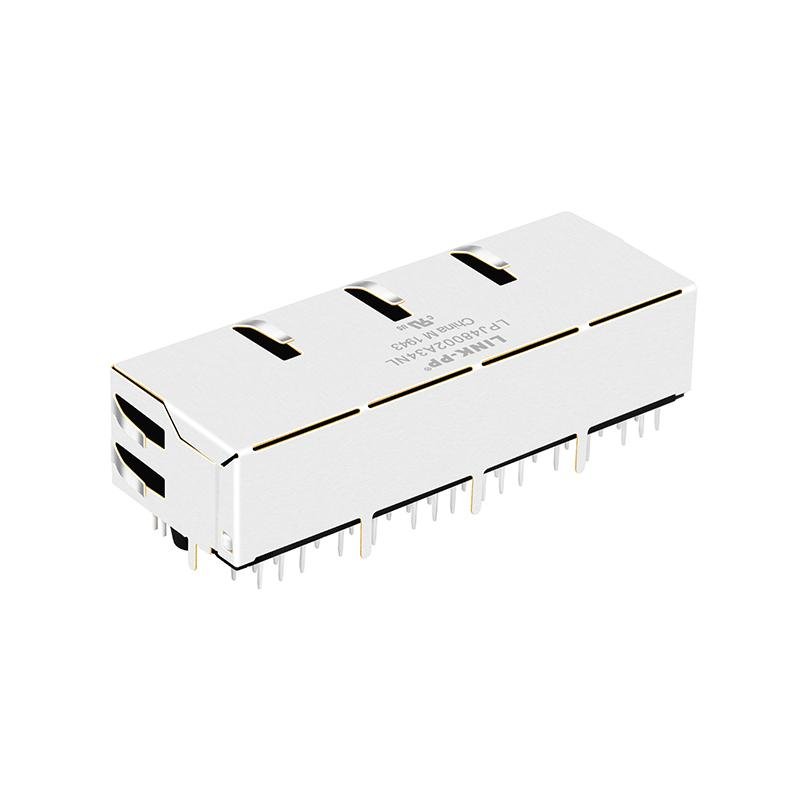 JG0-0032NL 1X4 RJ45 Connector with 10/100 Base-T Integrated Magnetics & PoE 5