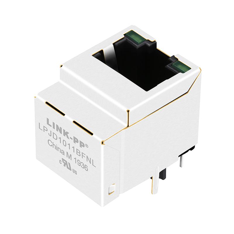 HFJV1-2450-L11RL Vertical RJ45 Connector with 10/100 Base-T Integrated Magnetics 5