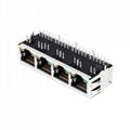 J8064D648A 1x4 RJ45 Connector with 10/100 Base-T Integrated Magnetics